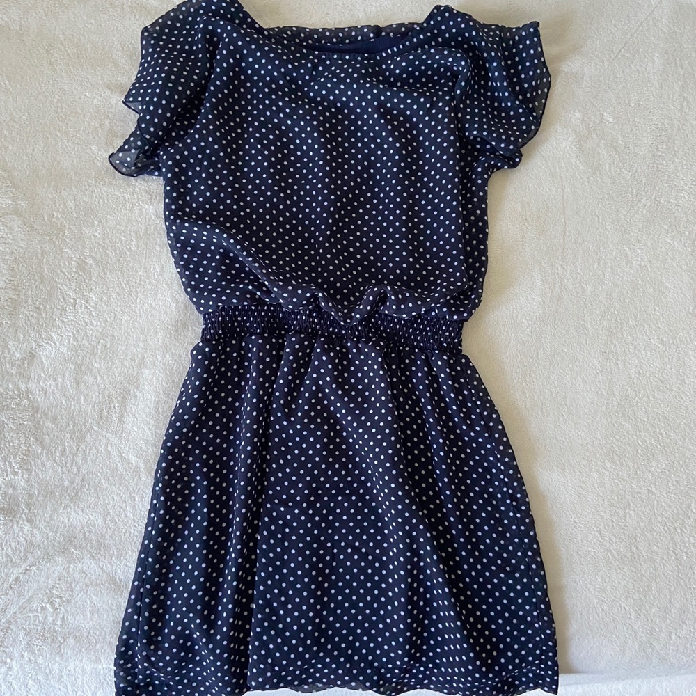 Navy Blue Polka Dot Dress